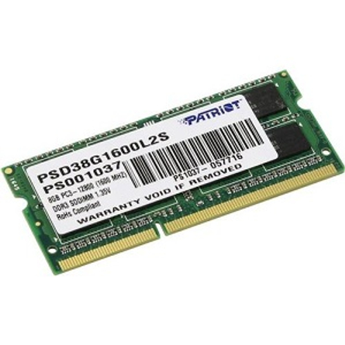Модуль памяти NBook SO-DDR3 8Gb, 1600Mhz, Patriot (PSD38G1600L2S)