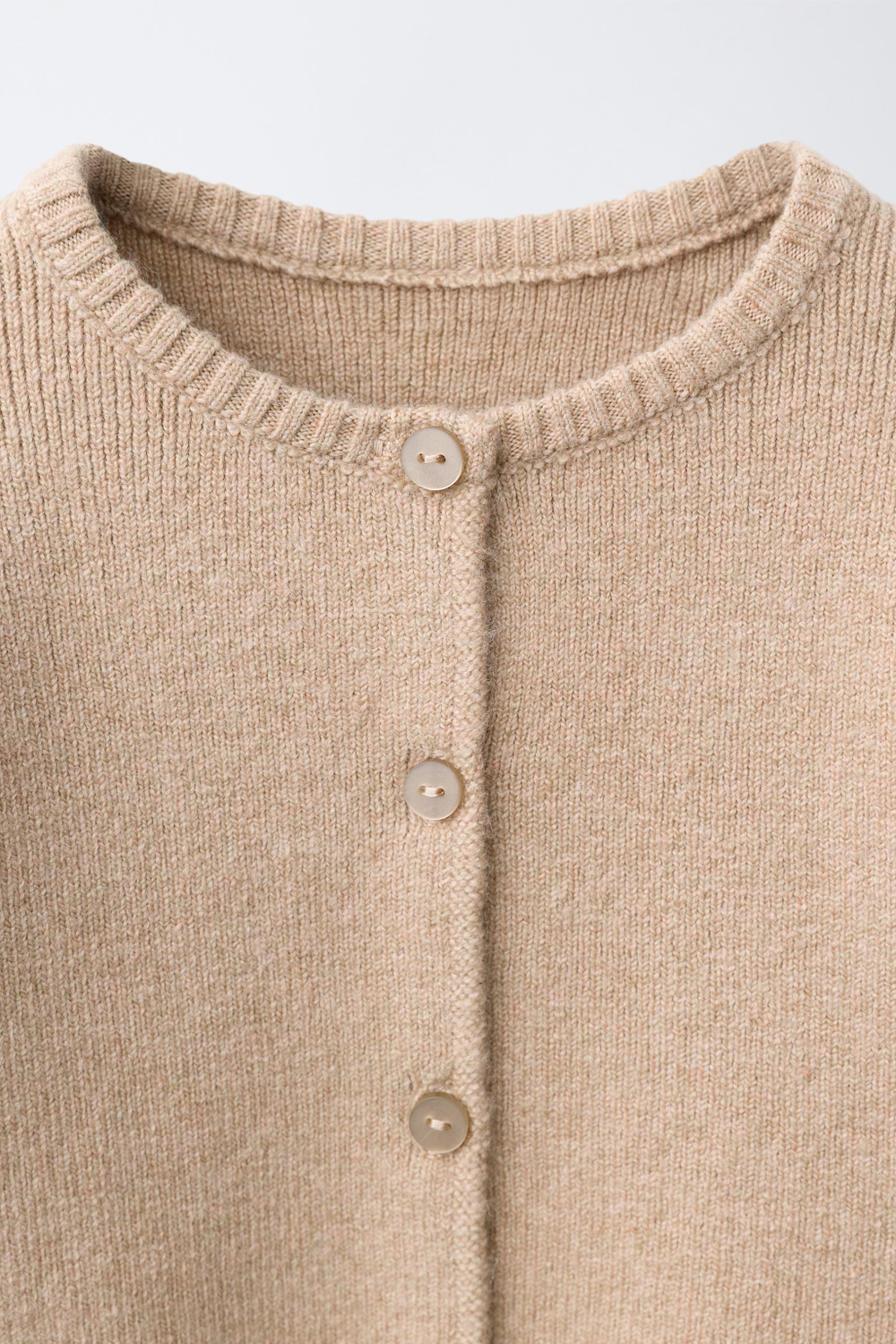 ZARA КАРДИГАН С ОБОРКАМИ, СВЕТЛО-БЕЖЕВЫЙ