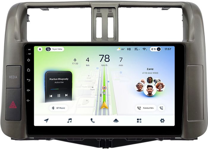 Магнитола для Toyota Land Cruiser Prado 150 2009-2013 (взамен 7" навигации) - Teyes CC4L-DTS монитор 9" IPS, Android 14, Быстрая, Snapdragon 662, CarPlay, 4G SIM-слот