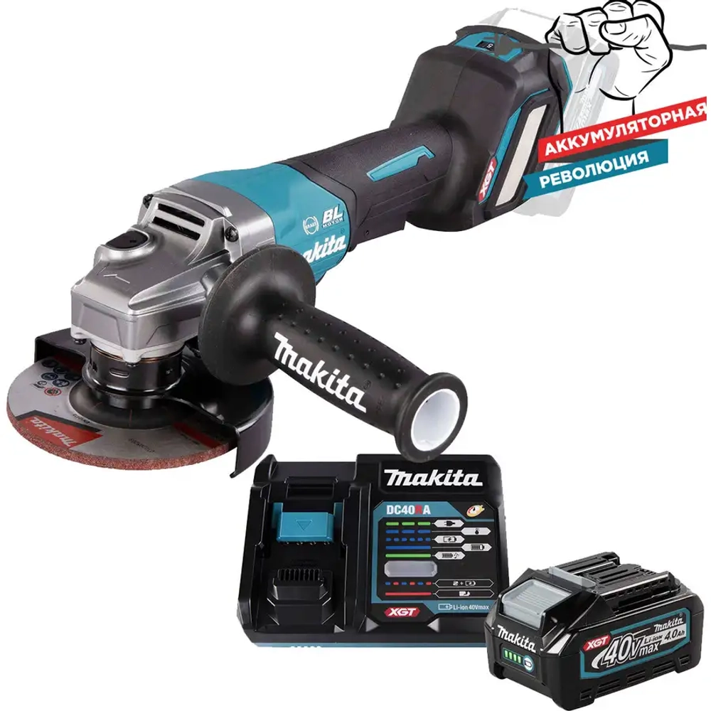 Аккумуляторная угловая шлифовальная машина с диском 125 мм XGT Makita GA029GZM101