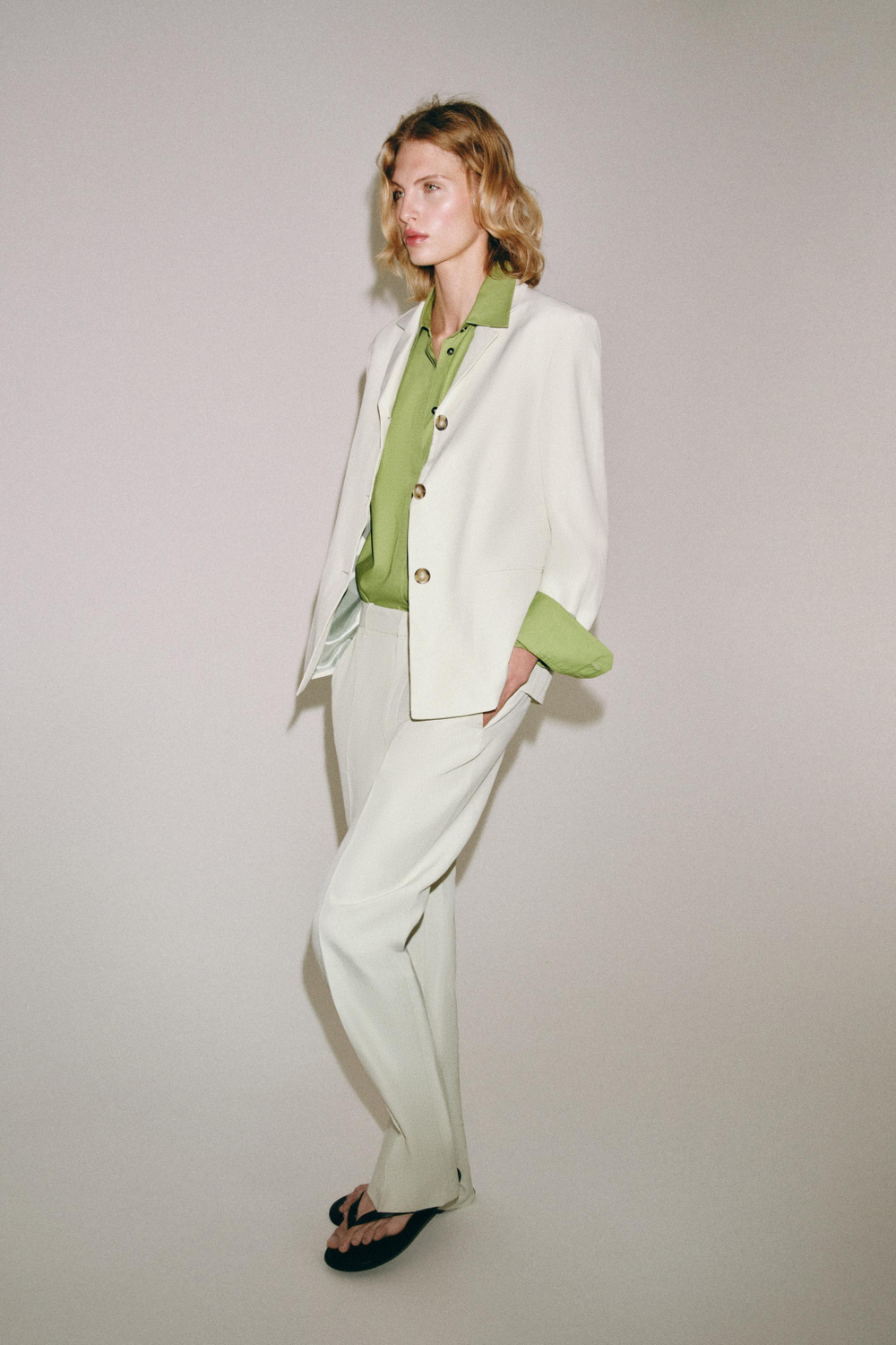 ПРЯМОЙ БЛЕЙЗЕР ИЗ ЛЬНЯНОЙ СМЕСИ — ZW COLLECTION — ZARA