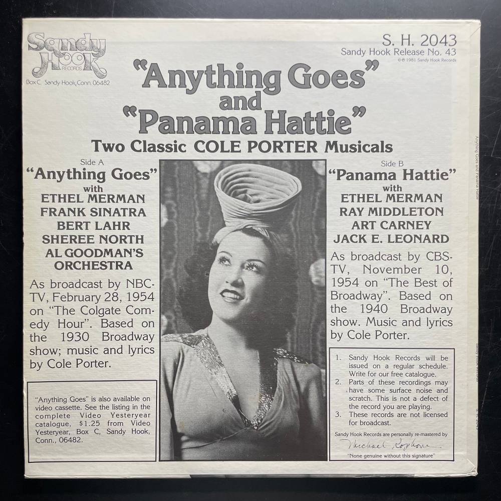 Ethel Merman, Frank Sinatra ‎– Anything Goes / Panama Hattie (США 1981г.)