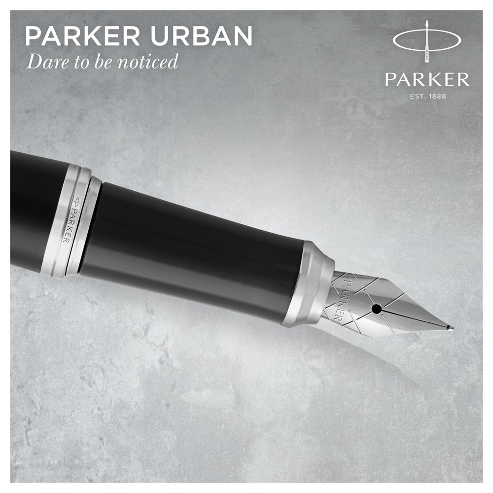 Ручка перьевая Parker "Urban Muted Black CT" 0,8мм, подарочная упаковка