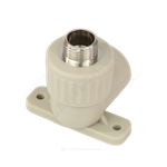 Угольник PP-R комбинированный серый Дн 20х1/2" НР с креплением VALFEX 10121020Г