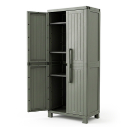 Уличный пластиковый шкаф Toomax Wood Cabinet Shelves olive