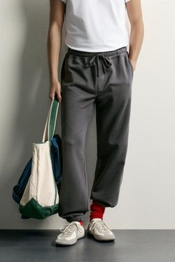ZARA БАЗОВЫЕ СПОРТИВНЫЕ БРЮКИ, ТЕМНЫЙ АНТРАЦИТ