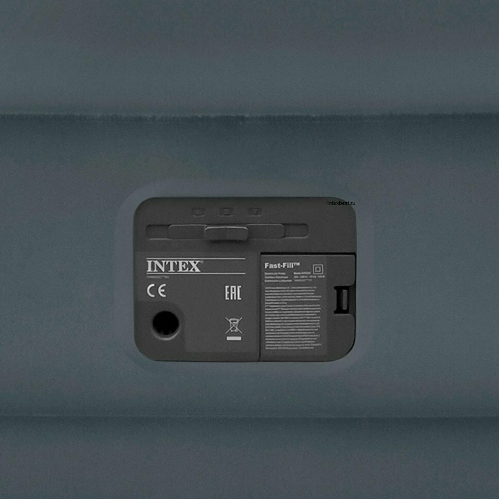 INTEX Кровать надувная флок Твин, 99х191х42см, с высоким подголовником, встр.электронасос, 64122NP