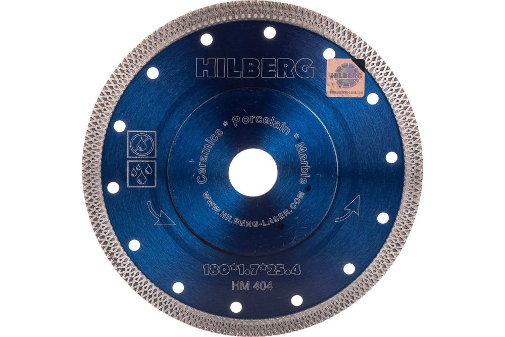 Диск алмазный отрезной 180*22,23 Hilberg Турбо ультратонкий х-тип HM404