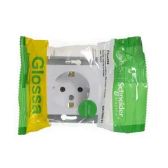 Розетка с заземлением без шторок Systeme Electric Glossa Белый GSL000143