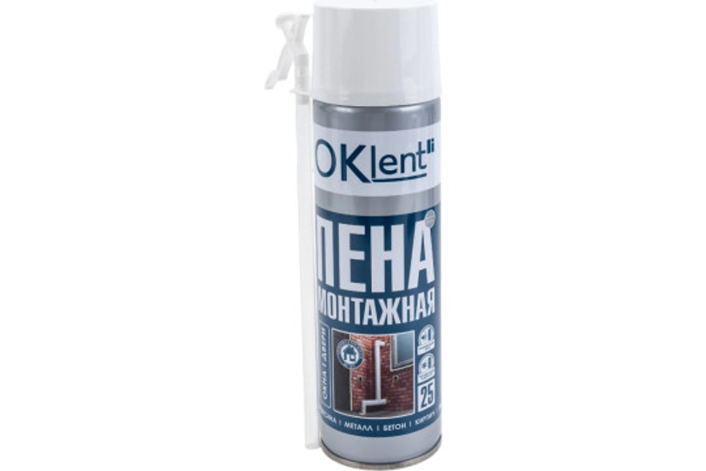Пена бытовая монтажная Oklent 650мл (380г/16шт.)