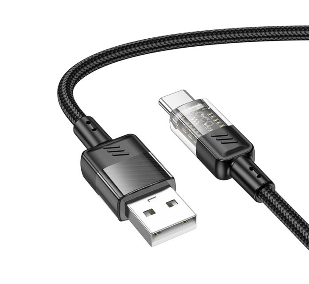 Usb Кабель-зарядка Type-C Hoco U129 3A 1.2м черный