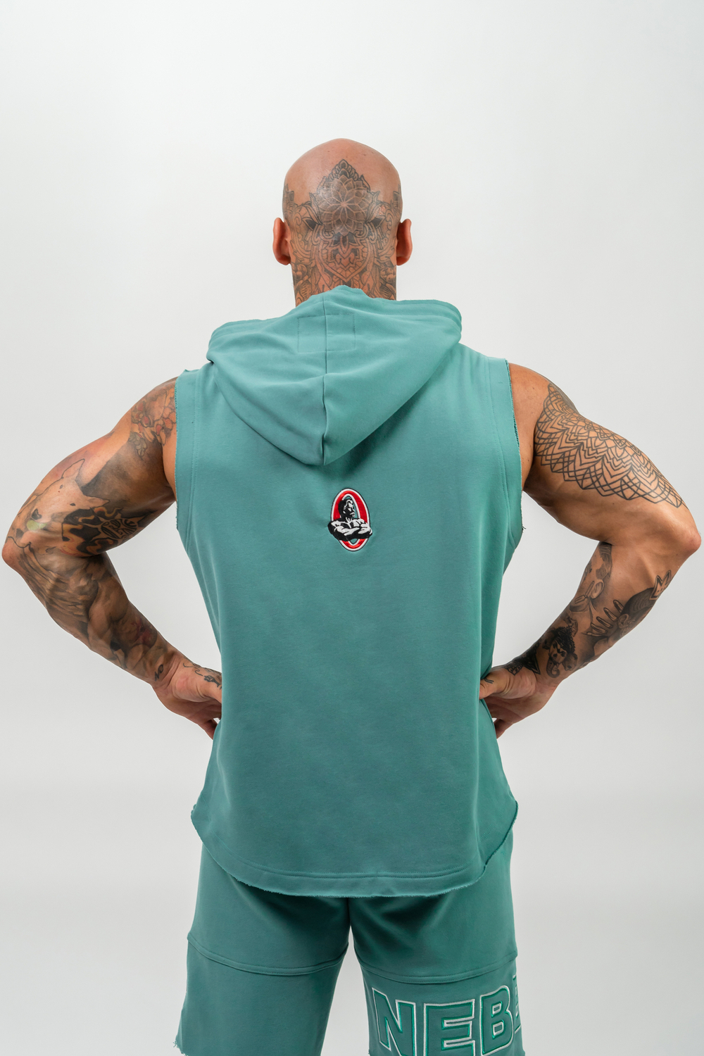 Толстовка без рукавов SLEEVELESS HOODIE SWEATSHIRT IRON BEAST 710 Зеленая