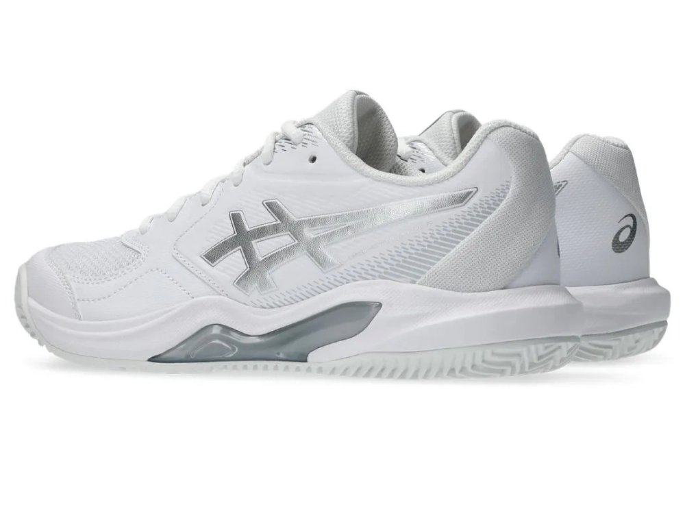 Женские теннисные кроссовки Asics Gel-Dedicate 9 Clay - white/pure silver