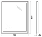 Зеркало BelBagno SPC-GRT-500-600-LED-TCH