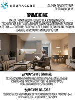 Датчик присутствия ZigBee 5,8 ГГц (встраиваемый) eWeLink