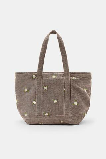 ZARA МИНИ-СУМКА ИЗ ДЕНИМА С ЦВЕТОЧНОЙ ВЫШИВКОЙ, ЧЕРЕПИЧНЫЙ