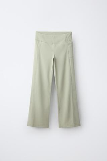 ZARA СПОРТИВНЫЕ ЛЕГИНСЫ FLARE, ЗЕЛЕНОВАТЫЙ