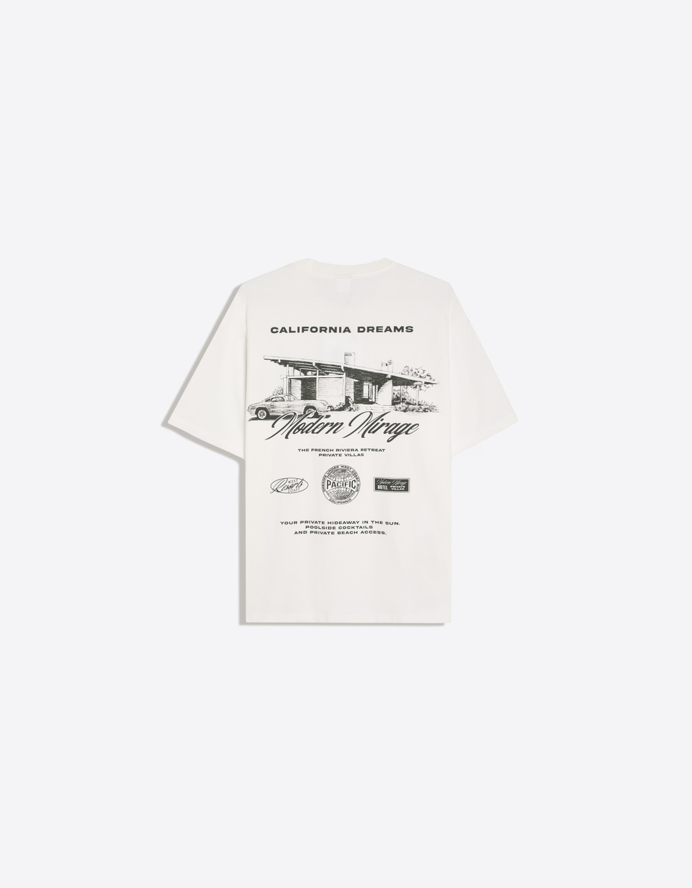 Мужская футболка boxy fit с принтом, арт. 2550/734 - BERSHKA