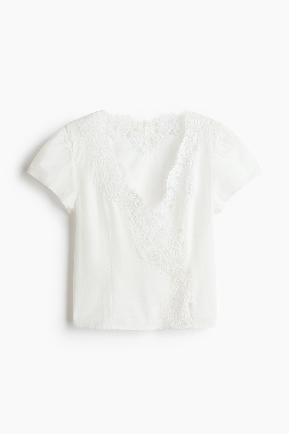 Топ с запахом и кружевной лентой - H&M