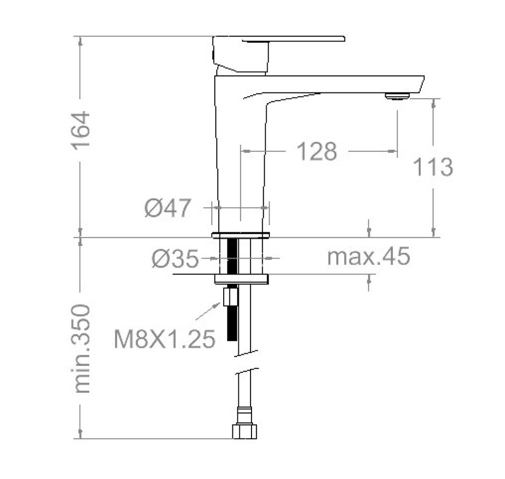 Смеситель для раковины ALEXIA 3604NM чёрный