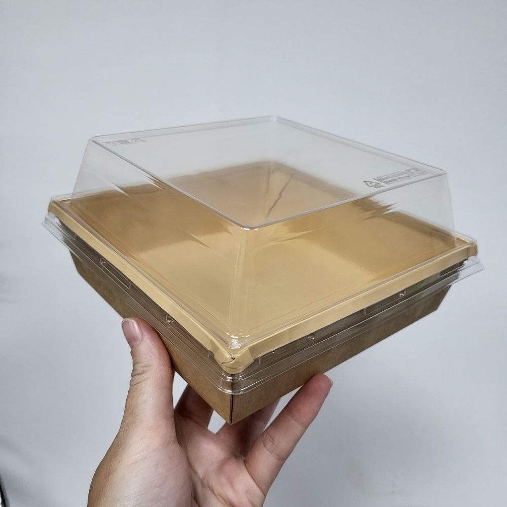 Коробка с купольной крышкой КРАФТ 15*15*8,5 см (950 мл)