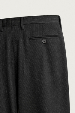 ZARA БРЮКИ RELAXED FIT В ПОЛОСКУ, ЧЕРНЫЙ