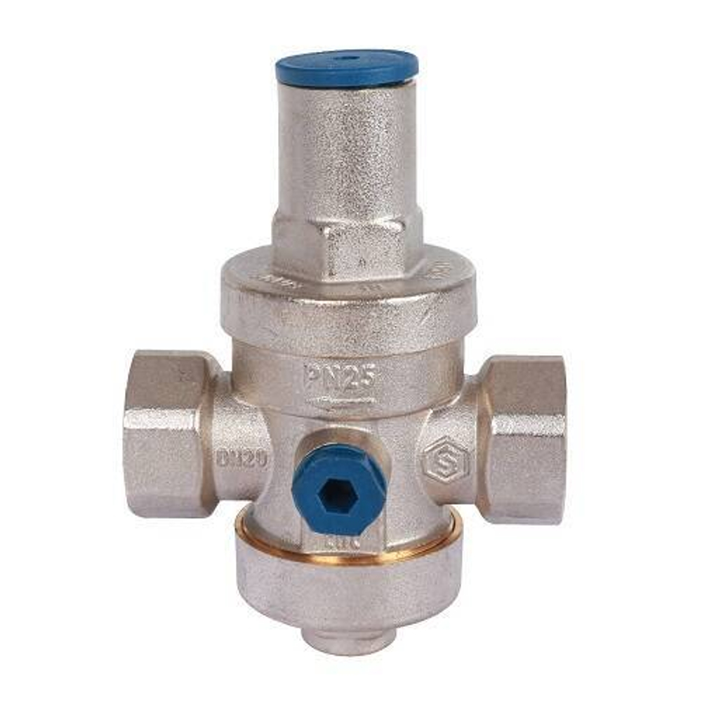 Регулятор давления поршневой STOUT - 1" (ВР/ВР, PN25, Tmax 130°C, EPDM, с выходом для манометра)