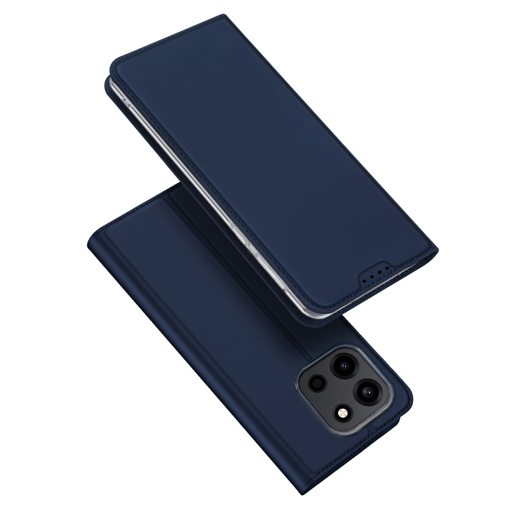 Чехол книжка из кожи синего цвета для OnePlus Nord 6, серия Skin Pro Series от Dux Ducis