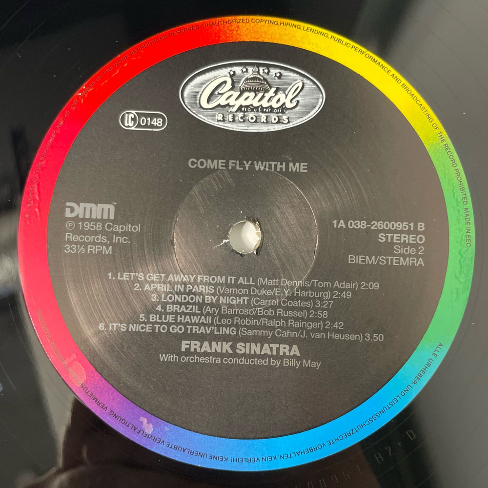 Винтажная виниловая пластинка LP Frank Sinatra, Come Fly With Me (Нидерланды 1984)