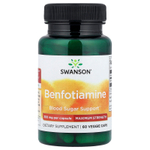 Swanson Vitamins, Бенфотиамин, максимальная эффективность, 300 мг, 60 растительных капсул