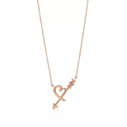 Подвеска из розового золота 18к(750 проба) 🩷Tiffany, в виде сердца и стрелы.