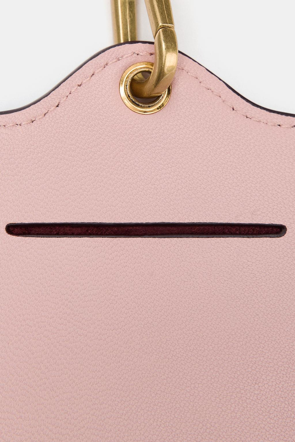 ZARA КОЖАНЫЙ КАРТХОЛДЕР, РОЗОВЫЙ