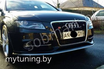 Юбка на передний бампер V.1 для Audi A4 B8 2007-2012 Sedan/Avant