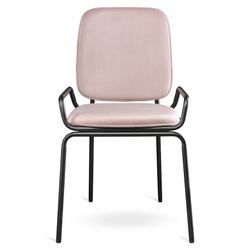 Стул ror, double frame, велюр, черный/розовый