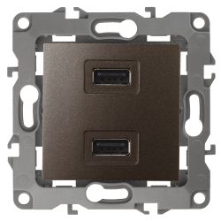 12-4110-13 ЭРА Устройство зарядное USB, 230В/5В-2100мА, IP20, Эра12, бронза | Эра 12