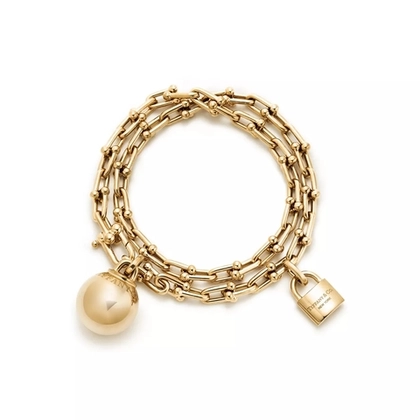 Браслет из жёлтого золота 18k,Tiffany 💠Hard Wear Small link