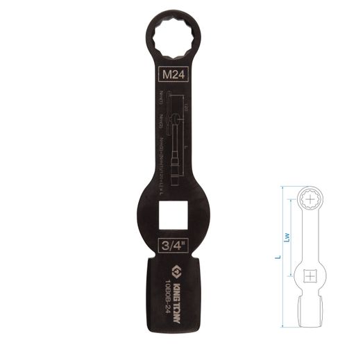 KING TONY (10B0B-24) Ключ для тормозных суппортов грузовых автомобилей M24, 3/4", ударный