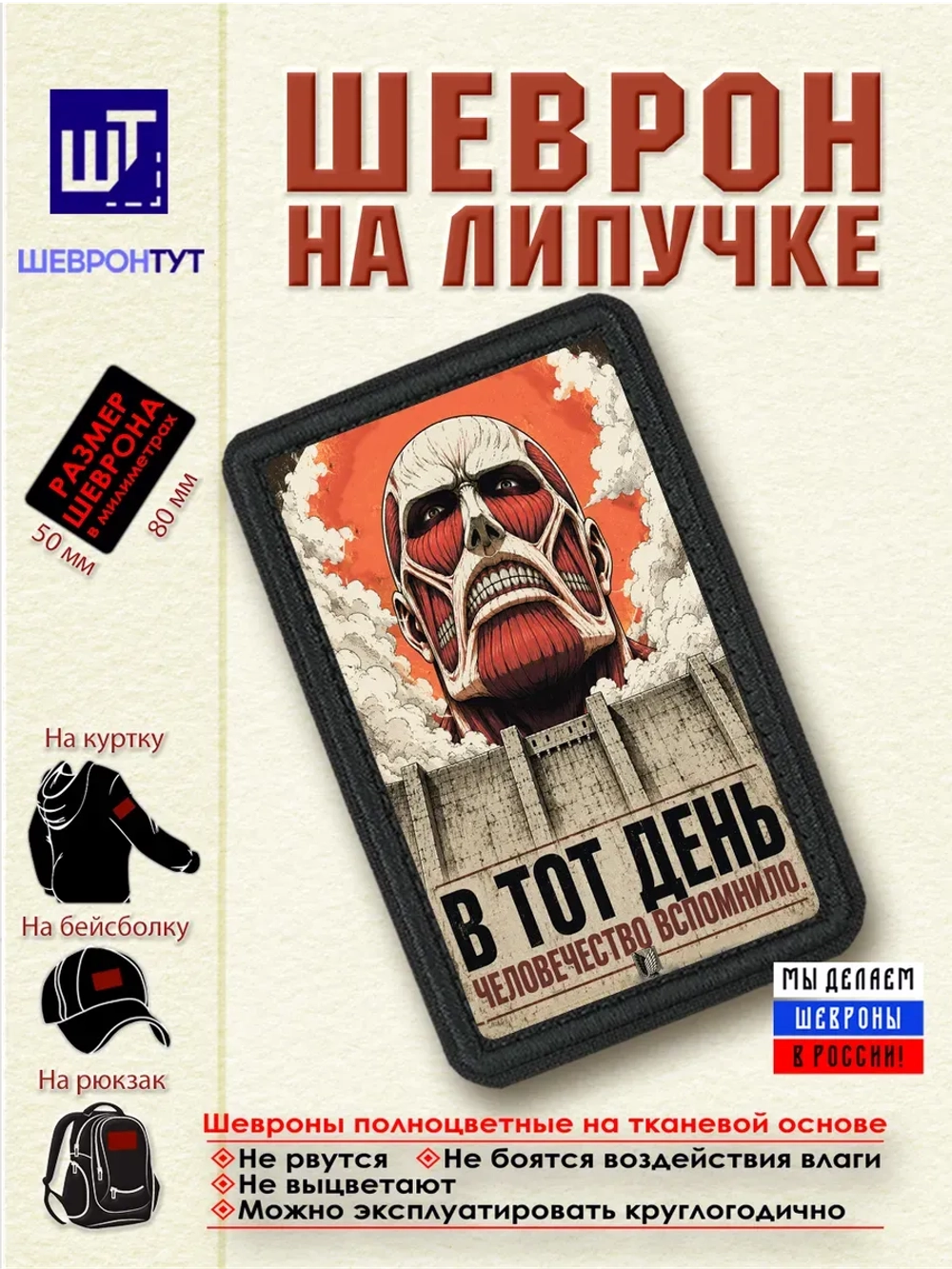 Шеврон "Атака титанов. В тот день человечество вспомнило"