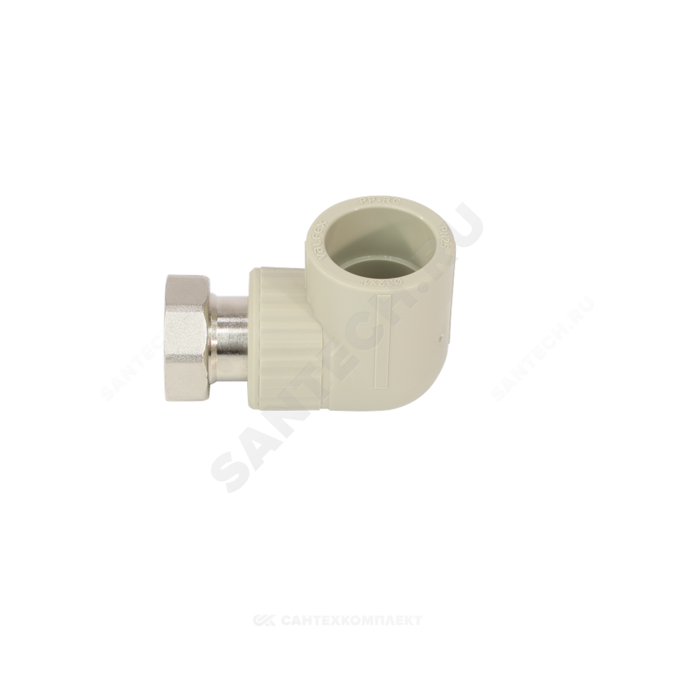 Угольник PP-R комбинированный серый Дн 32х1 1/4" с накидной гайкой VALFEX 10138132Г