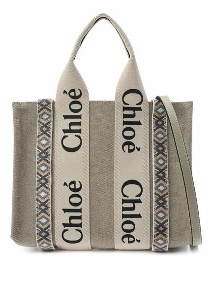 Сумка-тоут женская Chloé Woody Mini бежевый