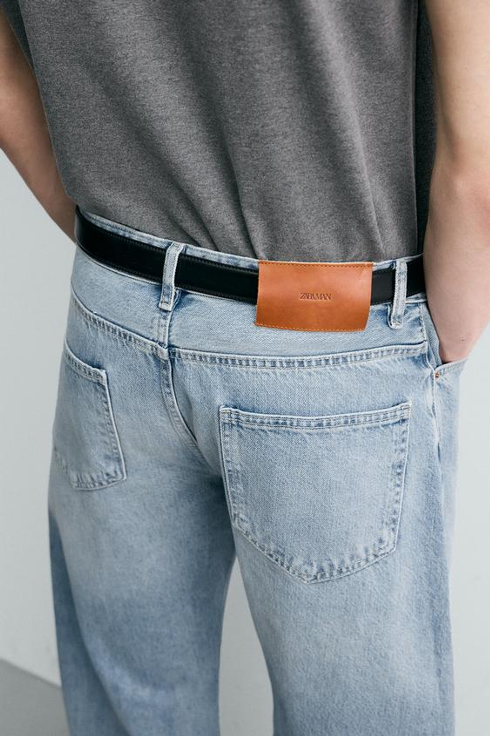 ZARA ДЖИНСЫ RELAXED BARREL FIT, ГОЛУБОЙ