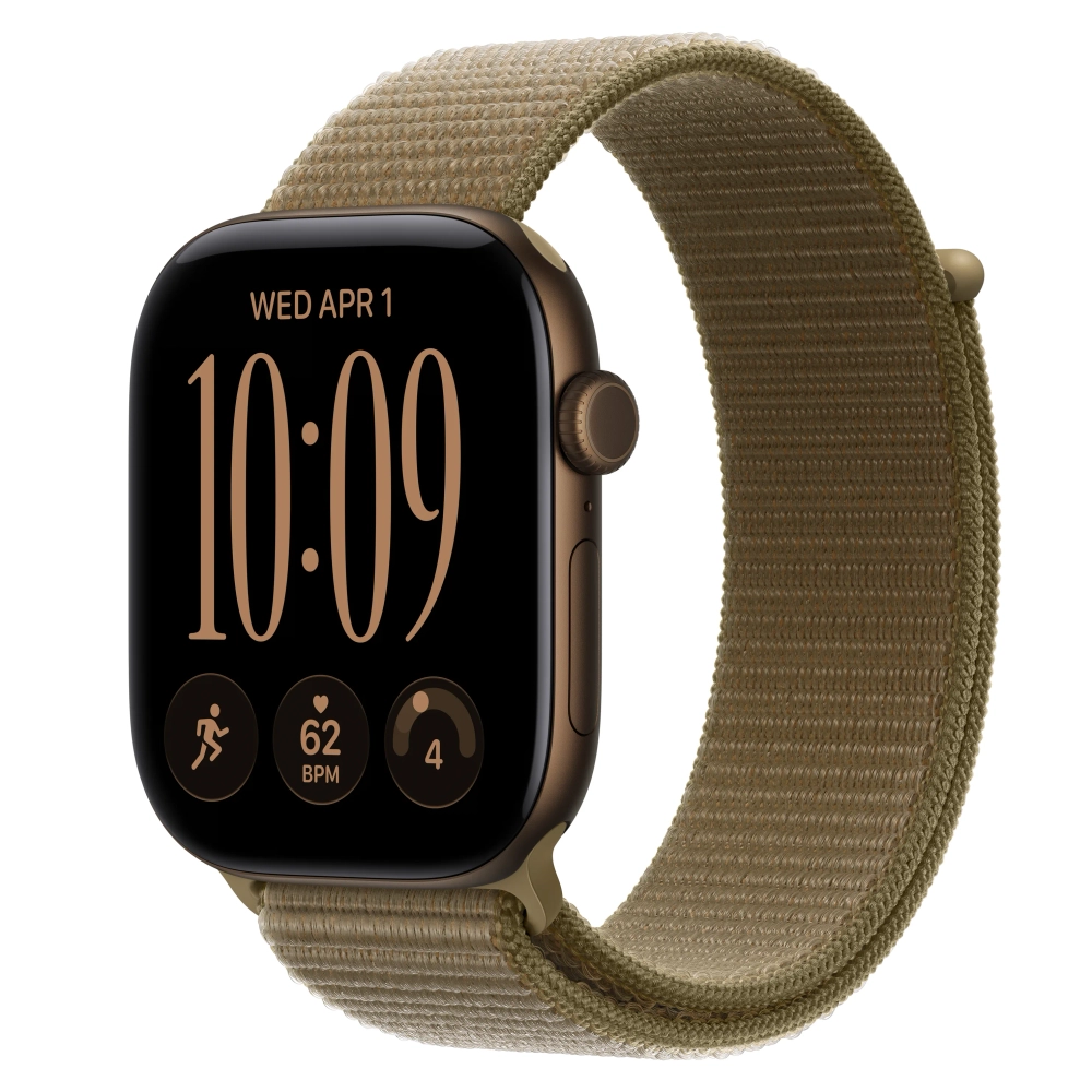 Умные часы Apple Watch Series 12 GPS, 46mm, Dark Bronze Aluminum Case with Olive Sport Loop