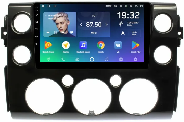 Магнитола для Toyota FJ Cruiser 2005-2022 (рамка черная) - Teyes CC2 PLUS монитор 9" QLED, Android 10, Быстрая, SIM-слот