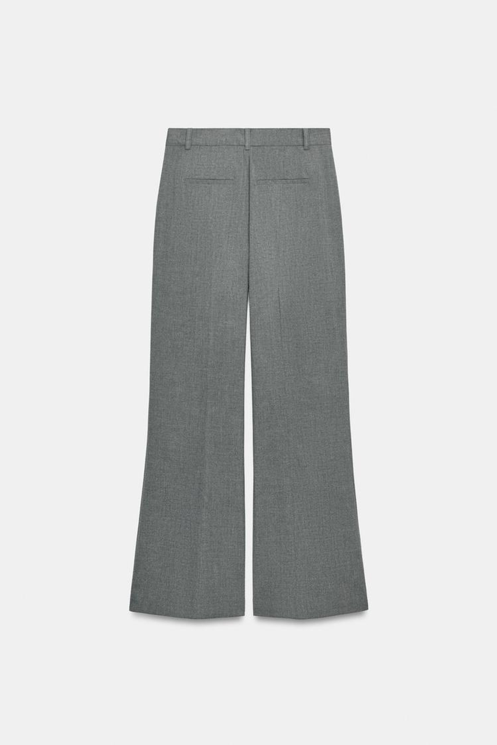 ZARA БРЮКИ С ВЫСОКОЙ ПОСАДКОЙ ZW COLLECTION, СЕРЫЙ МЕЛАНЖ