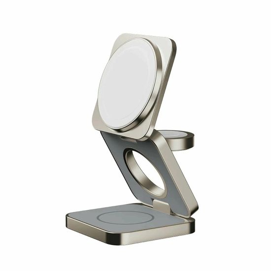 Беспроводное зарядное устройство Momax Q2 Mag Go Titanium UD31L1 3in1 Серый