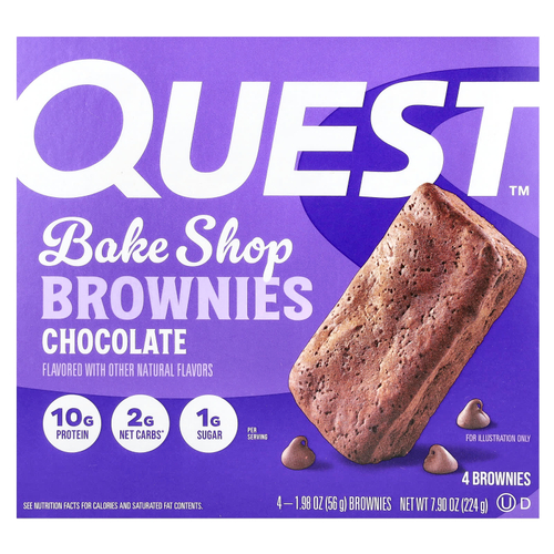 Quest Nutrition, Bake Shop, шоколадные, 4 пирожных, 56 г (1,98 унции)