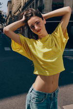 ФУТБОЛКА В ПОЛОСКУ ИЗ ХЛОПКА И ЛЬНА — ZARA