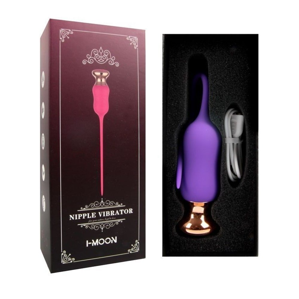 Фиолетовый тонкий стимулятор Nipple Vibrator - 23 см. (Цвет: фиолетовый)