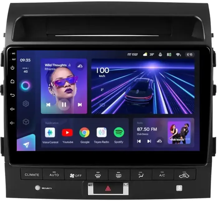 Магнитола для Toyota Land Cruiser 200 2010-2012 (климат на ШГУ) - Teyes CC3 монитор 10" QLED на Android 10, Быстрая, CarPlay, 4G SIM-слот