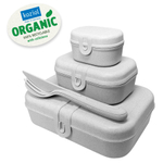 Набор ланч-боксов и столовых приборов pascal, organic, серый, 3 шт.